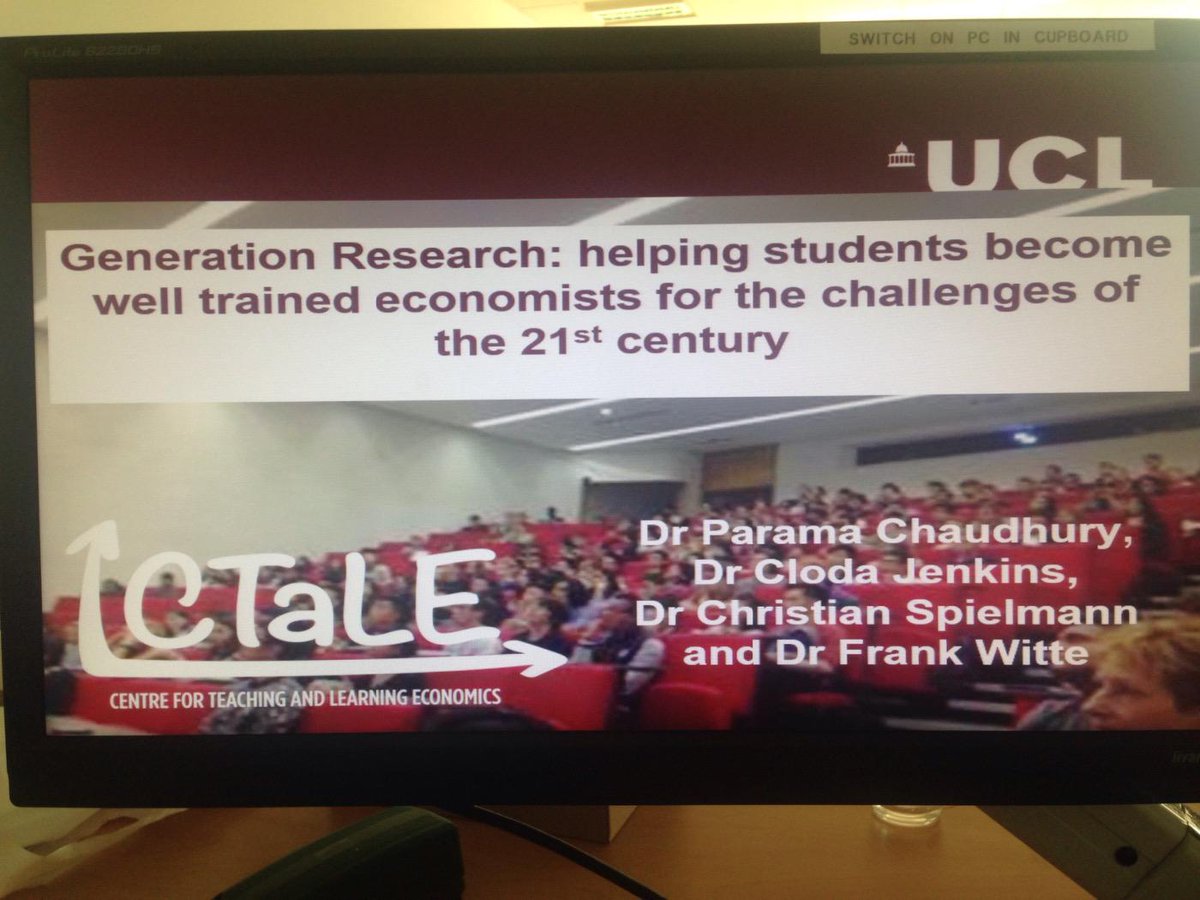 @EconUCL Ready to introduce @CTaLE_UCL at #dee2015 @economics_net @UCLArena @TrabiMechanic http://t.co/TFpAYC7yBU